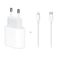 Chargeur Apple 20W USB-C MHJE3ZM/A + Câble USB-C/Lightning 1m