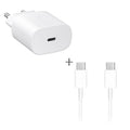 Chargeur Rapide Samsung Original 25W EP-TA800EBE + Câble USB-C EP-DG977BWE Blanc